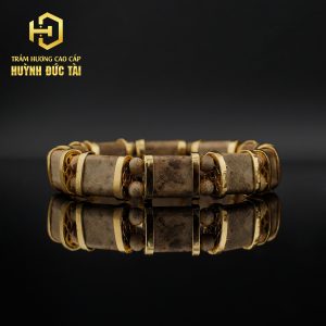 Lắc Tay Trầm Hương Bọc Vàng 18k Bản Nhỏ